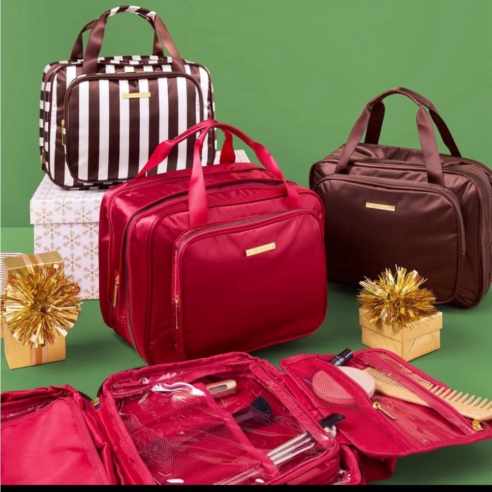 Joy Mangano Rich Brown Cosmetic Bag - Picture 4 of 4